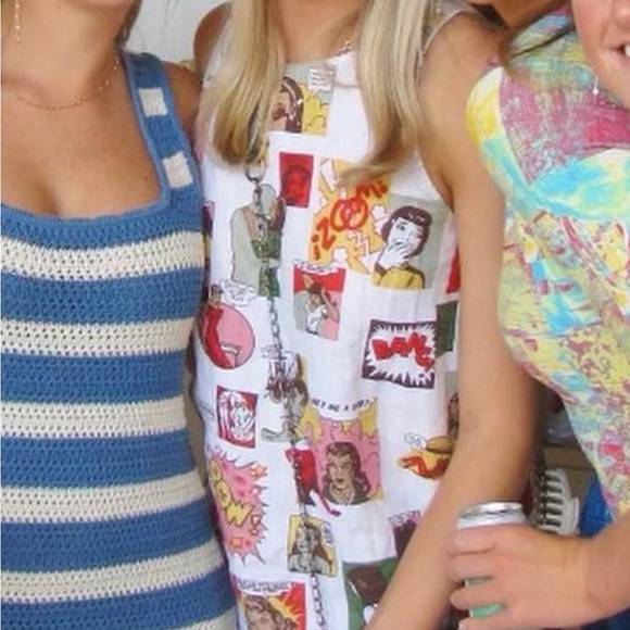 Reformation Jessi Linen Comic Book Mini Dress - Picture 3 of 3